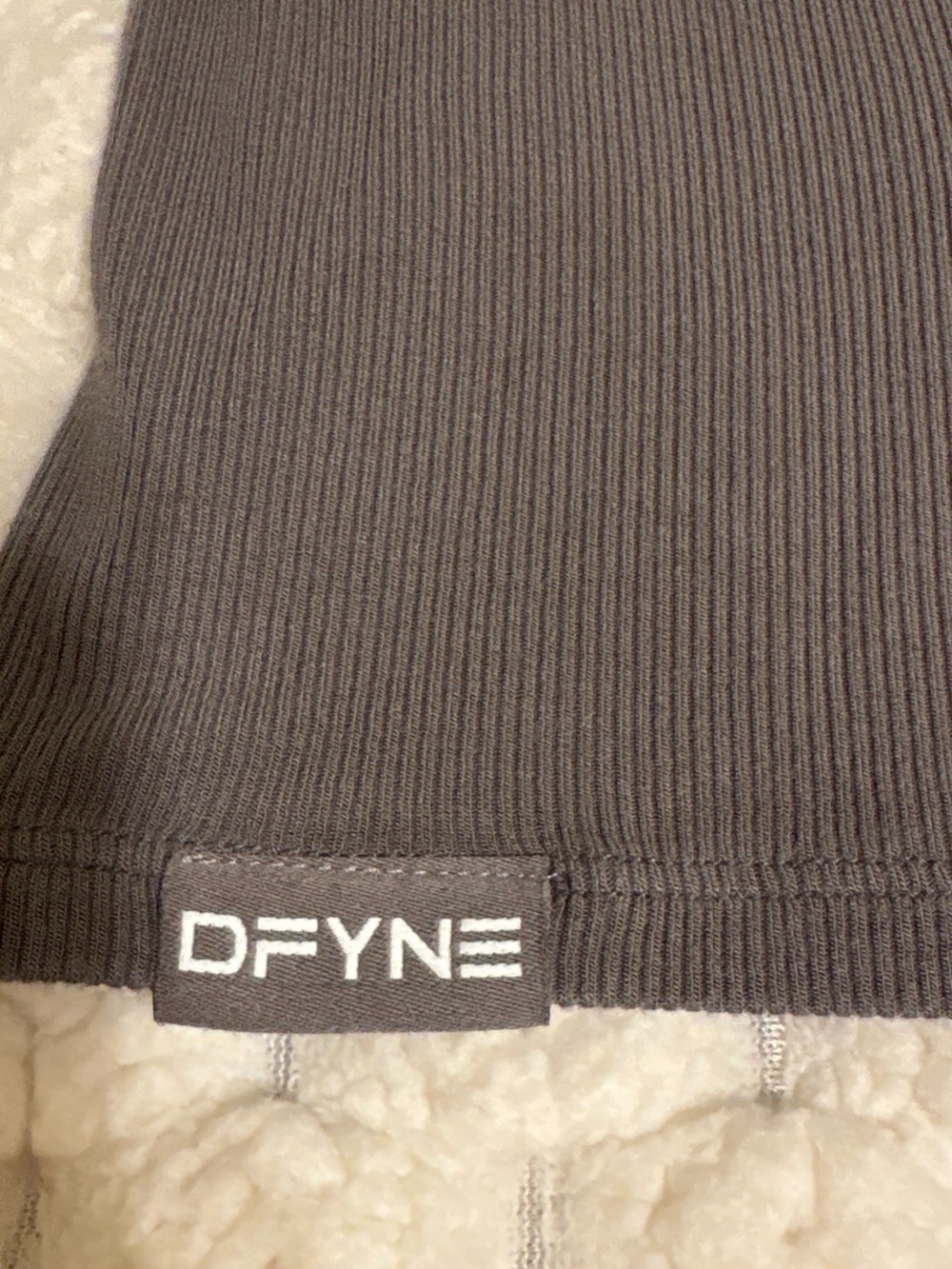 DFYNE Women's Ribbed High-Neck Tank Top - Truffle Size S - Picture 3 of 5